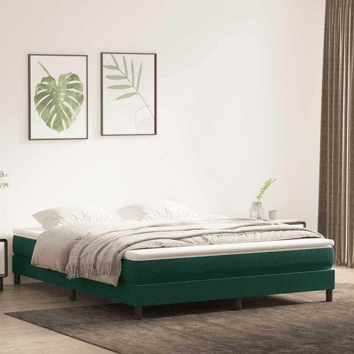 vidaXL Boxspringbed zonder matras 180x220 cm fluweel, Huis en Inrichting, Slaapkamer | Bedden, Groen, Nieuw, Stof, Verzenden