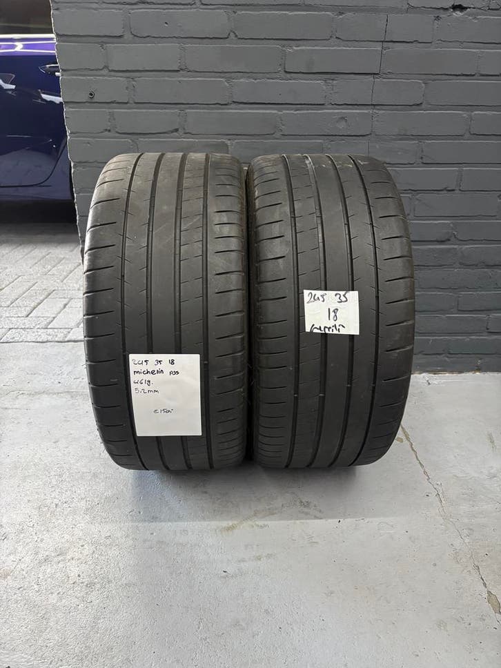 245/35/18 MICHELIN PILOT SUPER SPORT * 5,2MM 2 STUKS €150,-, Auto-onderdelen, Banden en Velgen, 18 inch, Zomerbanden, 245 mm, Personenwagen