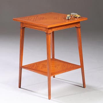 Satijnhouten bijzettafel ca 1890  met gevierendeelde bladen, Ophalen of Verzenden