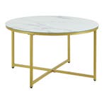 [en.casa] Salontafel Uppvidinge 45xØ80 cm marmer look wit en, Huis en Inrichting, Tafels | Salontafels, Verzenden, Nieuw