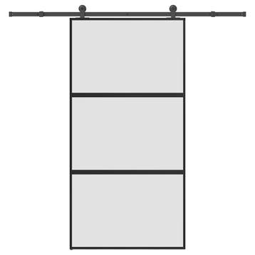 vidaXL Schuifdeur met beslag 102,5x205 cm gehard glas en, Doe-het-zelf en Verbouw, Deuren en Horren, Verzenden, Nieuw