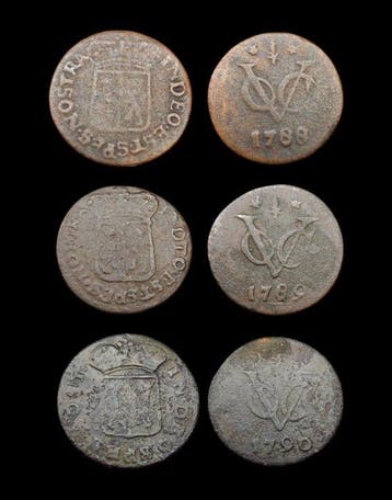 Nederlands-Indië. 1/2 Duit VOC Gelderland 1788, 1789, 1790