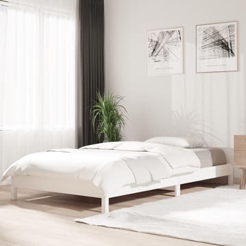 vidaXL Bed stapelbaar 90x190 cm massief grenenhout wit, 90 cm, Eenpersoons, Verzenden, Wit