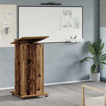 vidaXL Podium met lade met plank Oudhout 55 x 55 x 107 cm, Verzenden, Nieuw