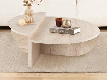 Asir 241NRD1101 Salontafel Travertijn van 93 voor 73, Huis en Inrichting, 50 tot 100 cm, Nieuw, 5 – 50, 50 tot 100 cm