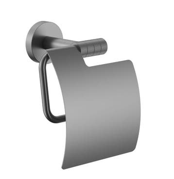 Stria Toiletrolhouder met Klep – Gunmetal (PVD), Ophalen of Verzenden, Nieuw, Bad