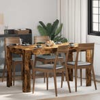vidaXL Eettafel 140x74,5x76 cm bewerkt hout gerookt, Huis en Inrichting, Tafels | Eettafels, Verzenden, Nieuw
