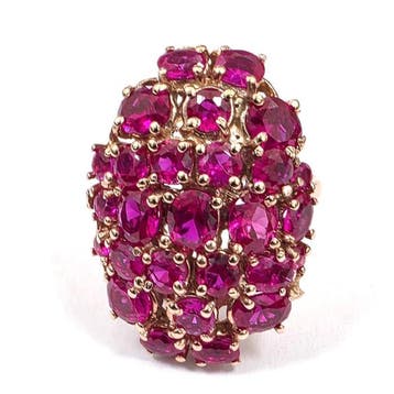 Zonder minimumprijs - Ring - 9 kt. Roségoud, Zilver Spinel, Nieuw