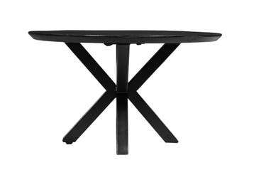 Salontafel Mangohout Tess Rond 90 Zwart, Verzenden, Rond, Nieuw, Industriële meubels