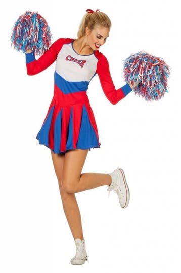 Cheerleader jurkje vrouw rood-wit-blauw, Ophalen of Verzenden, Nieuw