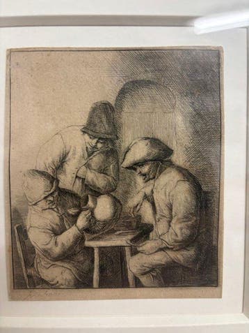 Adriaen Van Ostade (1610-1685) - La brocca vuota, Antiek en Kunst