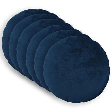 vidaXL Kussensloop 6 pcs HEERLEN Marineblauw Ø 30 cm Flanel, Verzenden, Nieuw