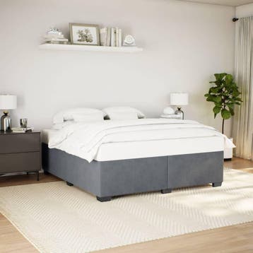 vidaXL Bedframe zonder matras 180x200 cm fluweel donkergrijs, Huis en Inrichting, Eenpersoons, Verzenden, Nieuw, 80 cm