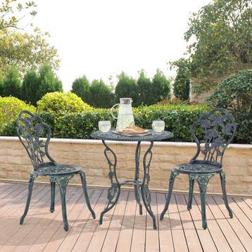 Bistroset balkonset gietijzer tuintafel en 2 tuinstoelen gro, Tuin en Terras, Tuinsets en Loungesets, Verzenden, Nieuw