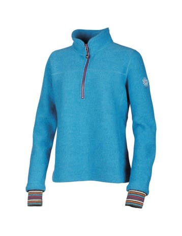 Ivanhoe wollen trui voor dames Dina half Zip Turquoise -..., Ivanhoe of Sweden, Verzenden, Nieuw, Blauw