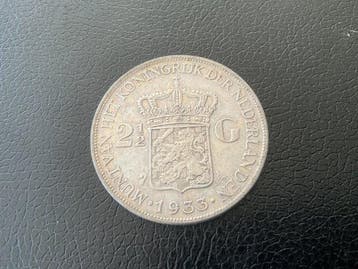 Nederland. Wilhelmina. 2 1/2 Gulden 1933 Grofhaar (