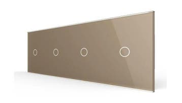 Livolo | Goud | touchscreen schakelaar | Dimmer | 1+1+1+1 |, Ophalen of Verzenden, Nieuw, Schakelaar