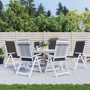 vidaXL Tuinstoelkussens 6 st hoge rug 120x50x3 cm stof zwart, Verzenden, Nieuw, Zwart