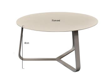 Pula lounge tuintafel 75xH40 cm rond natural sand, Ophalen of Verzenden, Nieuw, Aluminium