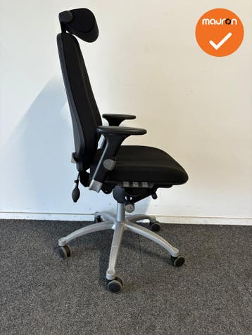RH Logic 400 XL - nieuwe zwarte stoffering  - Grijs voetkrui, Werkplek, Ophalen of Verzenden, Gebruikt, Stoel