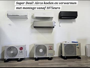 Airco monteur/installatie,split Airco unit inclusief montage, Nieuw, 3 snelheden of meer, Afstandsbediening, 100 m³ of groter