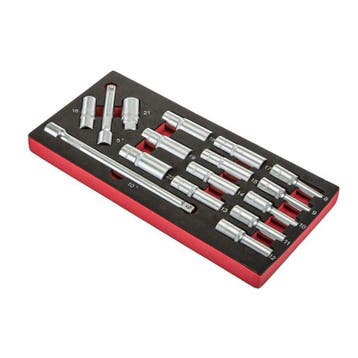Set lange doppen - doppenset 1/2 inch in metalen opbergbox, Doe-het-zelf en Verbouw, Gereedschap | Handgereedschap, Ophalen of Verzenden