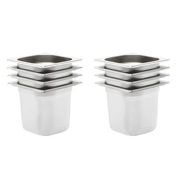 vidaXL Gastronormbakken 8 st GN 1/6 150 mm roestvrij staal, Verzenden, Nieuw