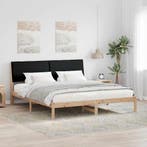 vidaXL Bedframe Bruin en zwart 180 x 200 cm Massief, Verzenden, Nieuw, Bruin, Hout