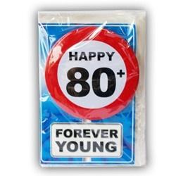 Happy Age Kaart Button - 80 Jaar, Kleding | Dames, Carnavalskleding en Feestkleding, Nieuw, Ophalen of Verzenden