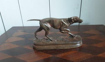 P. Chenet - Figuur - Hond - 16 cm - Brons, Antiek en Kunst