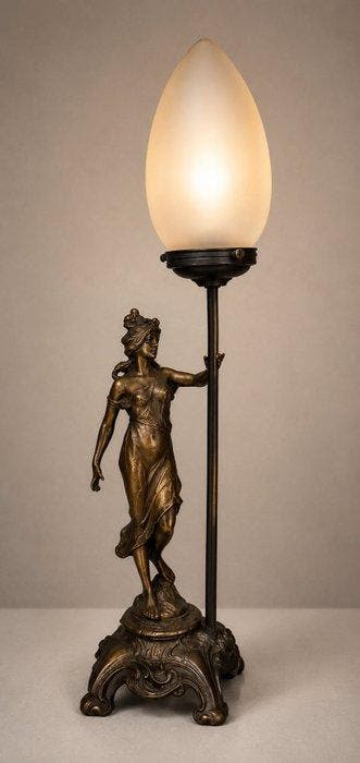 Lamp - Verguld brons, Opaline glas - Liberty-lamp