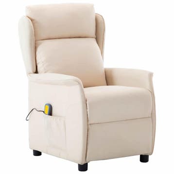 vidaXL Massagestoel Crème 93.5 x 67.5 x 101.5 cm Stof, Verzenden, Nieuw