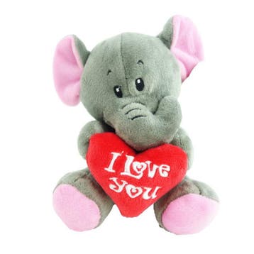 I love you olifant knuffel - pluche - grijs - 14 cm, Verzenden, Nieuw