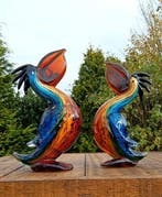 sculptuur, Pelikaan set van 2 in murano stijl - 26 cm -, Antiek en Kunst