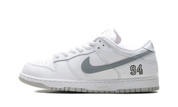 Nike SB Dunk Low Supreme 94 White Metallic Silver, Nieuw