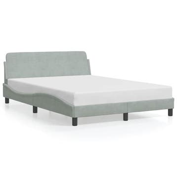 vidaXL Bedframe Dover lichtgrijs 135x190 cm fluweel, Huis en Inrichting, Slaapkamer | Bedden, Verzenden, 190 cm of minder, Overige maten