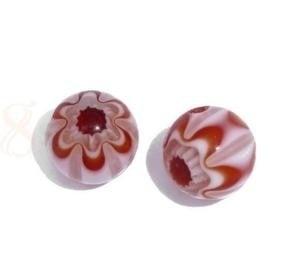 15 x Millefiori Glas Lampwork rood kralen 6mm gat: 1mm, Ophalen of Verzenden, Nieuw, Kraal
