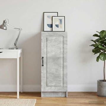 vidaXL Dressoir Betongrijs 33 x 34,5 x 87 cm Bewerkt hout, Verzenden, Nieuw, Overige houtsoorten, Minder dan 50 cm