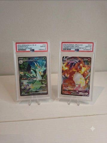 Pokémon - 2 Graded card - Charizard, Serperior #107 / #002, Nieuw