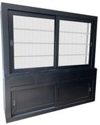 Zwarte strakke buffetkast Petten 220cm, Ophalen of Verzenden, Nieuw