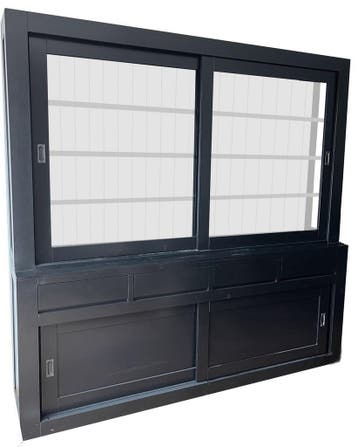 Zwarte strakke buffetkast Petten 220cm, Ophalen of Verzenden, Nieuw