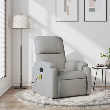 vidaXL Massagestoel microvezelstof lichtgrijs, Verzenden, Nieuw