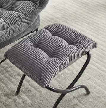Lounge Fauteuil met Voetenbank – Fluweel en Stalen Frame, Verzenden, Nieuw