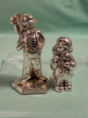 Romar Argenti - Beeldje - Stunning CLOWN Musical Pair (2) -