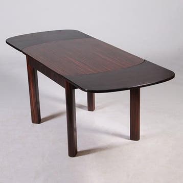 Art Deco - Mid-Century Eetkamertafel uitschuifbaar opgelegd, Ophalen of Verzenden