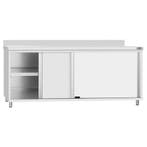 GGM Gastro | Gesloten RVS werktafel ECO - 2000x600mm - met 2, Verzenden, Nieuw in verpakking, Meubilair
