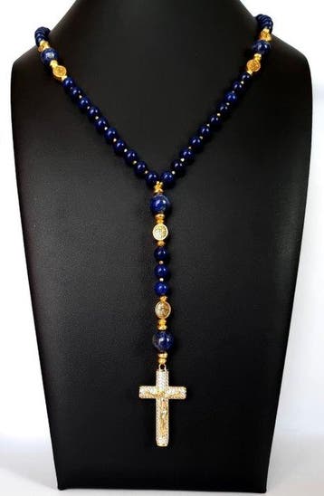 Lapis lazuli – Rozenkrans van de Hemelse Koningschap – Kruis