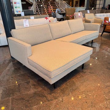 Hoekbank Rodeo - Bouclé Beige - WOOOD, Huis en Inrichting, Banken | Bankstellen, Hoekbank, Nieuw, Ophalen of Verzenden, 200 tot 250 cm