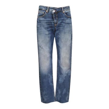 MAC • blauwe Criss Cross jeans destroyed • 36, MAC, Verzenden, Nieuw, Blauw