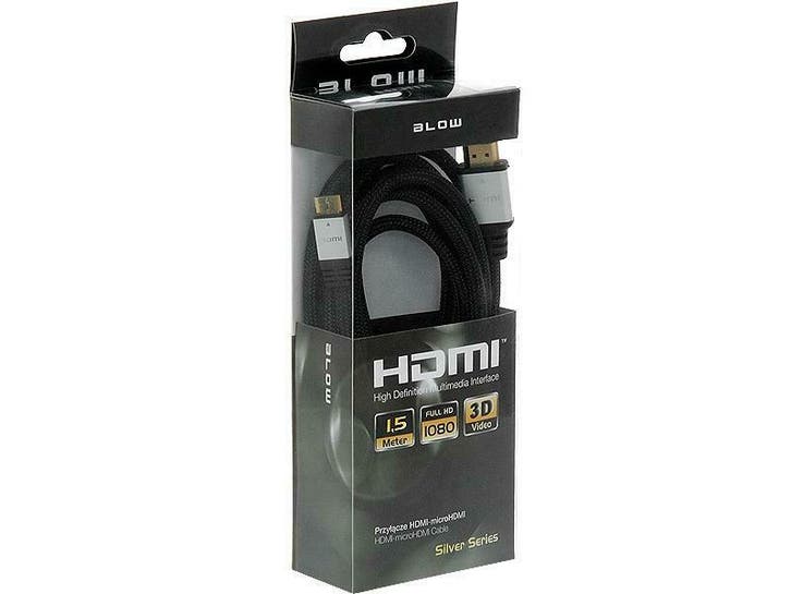 HDMI naar HDMI-micro Kabel 1,5M - Silver Series, Audio, Tv en Foto, Audiokabels en Televisiekabels, 2 tot 5 meter, HDMI-kabel